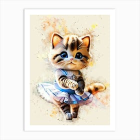 Ballerina Cat Art Print