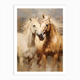 Horses Painting In Mendoza, Argentina 2 Art Print