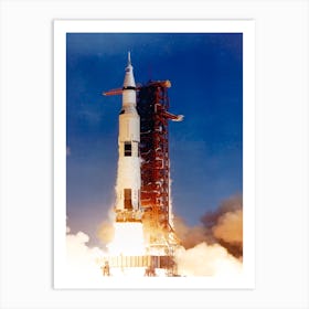 The Photograph Of The Saturn V Launch Vehicle (Sa 506), For The Apollo 11 Mission Liftoff On July 16, 1969, From Launch Complex 39a At The Kennedy Space Center Art Print