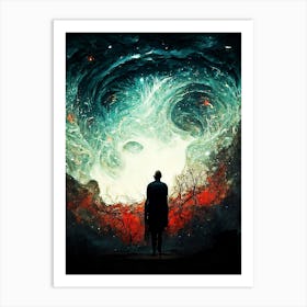 Man Standing In Front Of A Cloud Art Print