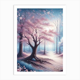 Enchanted Cherry Blossoms AI Art Print