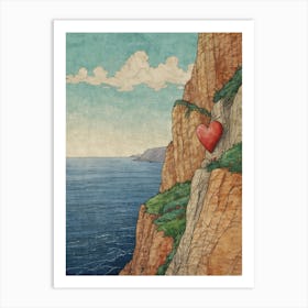 Heart On The Cliff 2 Art Print