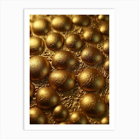 Gold Water Droplets Art Print