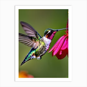 Male Ruby Throated Hummingbird-Reimagined 19 Art Print