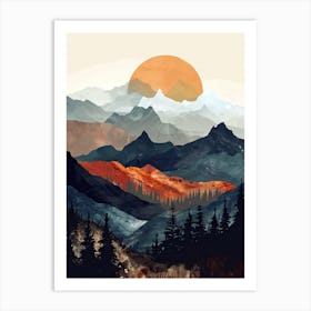 Sunset In The Mountains 87 Art Print