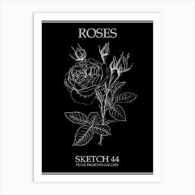 Roses Sketch 44 Poster Inverted Art Print