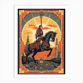 The Chariot Tarot Card, Vintage 1 Art Print