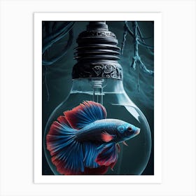 Betta Fish In A Light Bulb Art Print