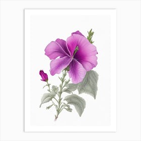 Petunia Floral Quentin Blake Inspired Illustration 1 Flower Art Print