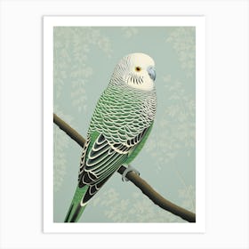 Ohara Koson Inspired Bird Painting Budgerigar 4 Art Print