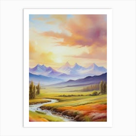 Sunset In The Mountains 21 Art Print