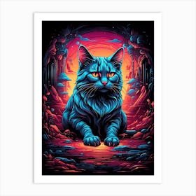 Psychedelic Cat 2 Art Print