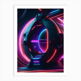 Weight Neon Nights Space Art Print