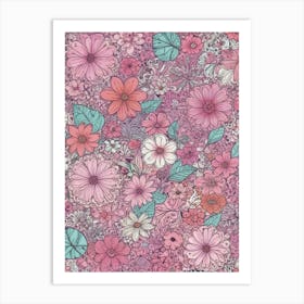 Pink Flowers 26 Art Print