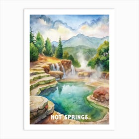 Hot Springs National Park Watercolor Painting Art Print