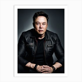 Elon musk, black background Art Print