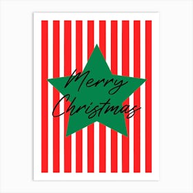 Merry Christmas Red and Green Art Print