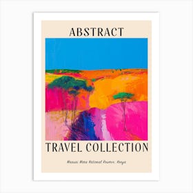 Abstract Travel Collection Poster Maasai Mara National Reserve Kenya 3 Art Print