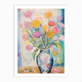 Flower Painting Fauvist Style Globe Amaranth 1 Art Print