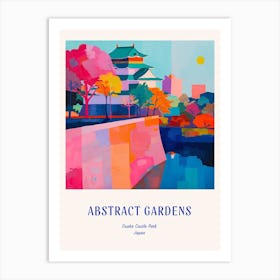 Colourful Gardens Osaka Castle Park Japan 2 Blue Poster Art Print