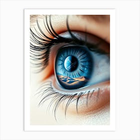 Blue Eye Of A Woman Art Print