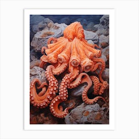 Day Octopus Realistic Illustration 1 Art Print