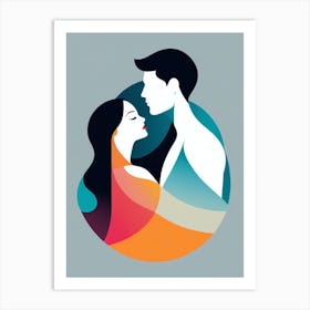 Man And Woman Kissing Art Print