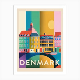 Denmark Vintage Colourful Travel Poster Art Print