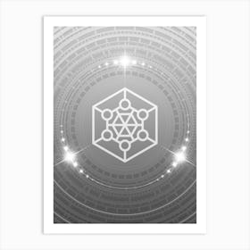 Geometric Glyph in White and Silver with Sparkle Array n.0221 Art Print