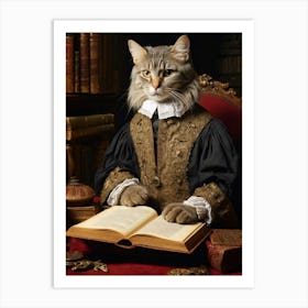 Royal librarian cat 2 Art Print