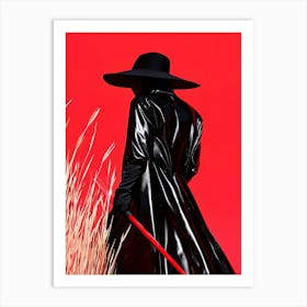 Woman In A Black Coat Art Print