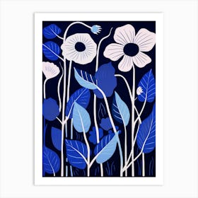 Blue Flower Illustration Moonflower 1 Art Print