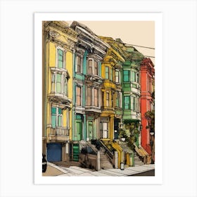 Colorful San Francisco Houses Art Print