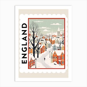 Retro Winter Stamp Poster Southampton United Kingdom Art Print