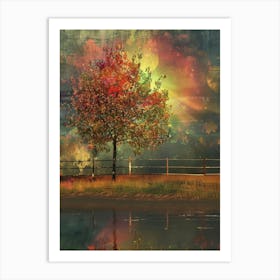 Autumn Tree By The Lake 7 Art Print