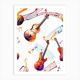 Music Notes And Violins Art Print