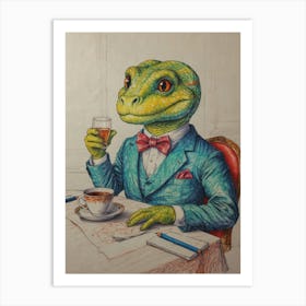 Lizard In A Suit 1 Art Print