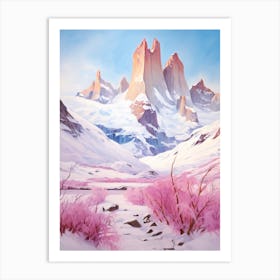 Dreamy Winter Painting Torres Del Paine National Park Argentina 2 Art Print