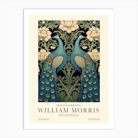 William Morris London Exhibition Poster Birds Peacocks Art Print