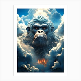 Gorilla In The Clouds Art Print