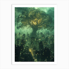 Whimsical Tree In The City 8 Art Print