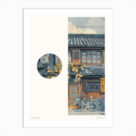 Osaka Japan 4 Cut Out Travel Poster Art Print