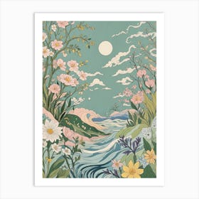 Moonlight In The Ocean Garden Art Print