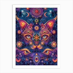 Psychedelic Cat 17 Art Print