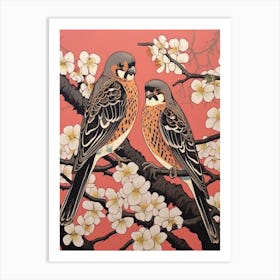 Art Nouveau Birds Poster American Kestrel 2 Art Print