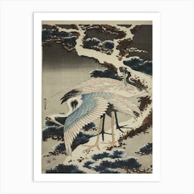 Cranes At The Branch Of A Snow, Katsushika Hokusai Art Print