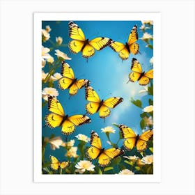 Butterflies In The Garden 2 Art Print