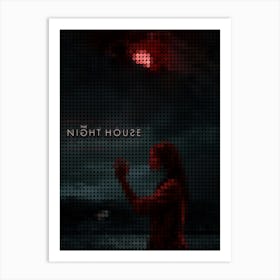 The Night House In A Pixel Dots Art Style Art Print