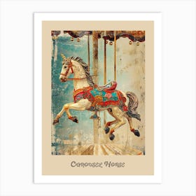 Carousel Vintage Poster 3 Art Print