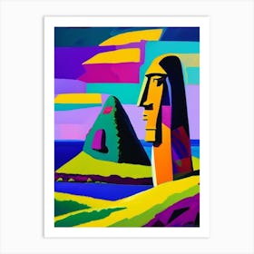 Easter Island Chile Colourful Painting Tropical Destination Art Print